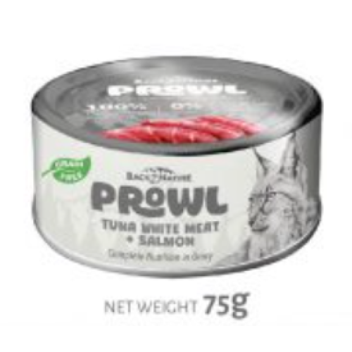 Back2Nature 75g Prowl #CP008 All Life Stages ((Tuna White Meat + Salmon)) in Gravy Grain Free 優質白肉吞拿魚+三文魚貓罐 全齡貓肉汁 無穀物主食罐 75克